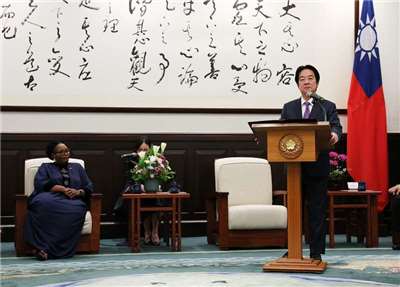 非洲友邦史瓦帝尼王國副總理札杜莉（Thulisile Dladla）今年第3度率團訪台，賴清德總統22日在總統府接見訪團，親自表達歡迎之意。(圖:中央社)