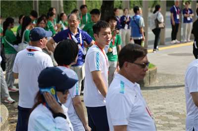 運動部長李洋18日原訂出席名古屋亞運選手村開村儀式時，一度臨時被要求不得進場，後來順利進場。(中華奧會提供)