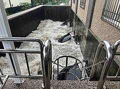 台南市政府水利局4日指出，受低壓帶及西南氣流影響，台南8月雨日長達21天，台南測站累積雨量1372.5毫米，為100多年來歷史次高，全市抽水總量相當於1座南化水庫。（台南市政府提供）