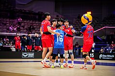 2026亞洲男子排球錦標賽4日在日本福岡登場，台灣男排（圖）分組賽首戰韓國，儘管前2局互有攻防，可惜後繼乏力，最終以1比3吞下敗仗。（中華民國排球協會提供）