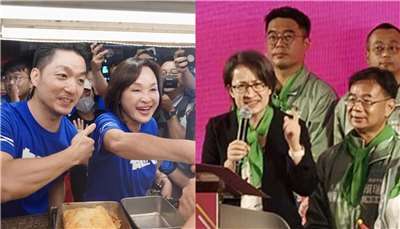 台北市長蔣萬安、副總統蕭美琴20日分別為柯志恩與賴瑞隆站台。合成圖。