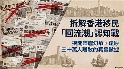 香港移民「回流潮」認知戰(AI生成圖)