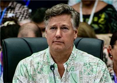 美國副國務卿藍道(Christopher Landau)出席在帛琉舉行的太平洋島國論壇(Pacific Islands Forum)會議。(X平台/@ChrisLandauUSA)