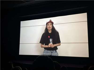 「瑞典亞洲電影節」15日播放台灣電影「女孩」，導演舒淇在電影開始前用影片的方式致詞表示，家庭暴力對於孩童影響極深。(圖:駐瑞典代表處提供)