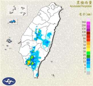 交通部中央氣象署21日清晨發布大雨特報，對流雲系發展旺盛，易有短延時強降雨，高雄及屏東地區防局部大雨發生，注意雷擊及強陣風。(圖:交通部中央氣象署)