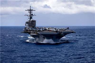 美國航空母艦布希號(USS George H.W. Bush)預計10月4日至9日停靠泰國普吉島，這是近期第2艘完成中東任務後，訪問泰國的美國航艦。(翻攝X@U.S. Central Command)