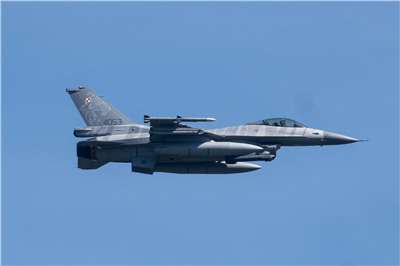 波蘭空軍的 F-16 戰鬥機。資料照。