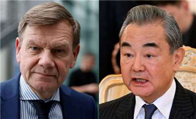 中國外交部長王毅21日與德國外交部長瓦德福(Johann Wadephul)通話。(圖:AFP，央廣合成)