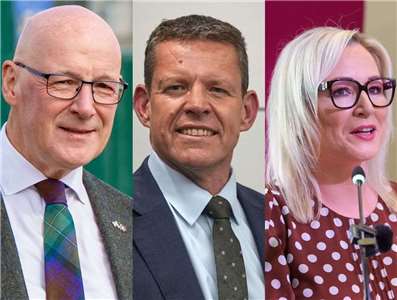 蘇格蘭民族黨主席史文尼(John Swinney)(左起)、威爾斯民族黨主席伊奧沃斯(Rhun ap Iorwerth)、新芬黨副主席歐尼爾(Michelle O'Neill)表示，他們將在卡地夫會面。 (合成圖)