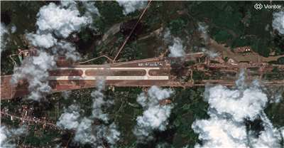 衛星影像顯示寮國班根(Ban Keun)正在興建一座機場。(路透/達志影像)