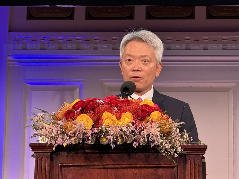 駐紐約辦事處長李志強在國慶酒會中，感謝友邦與志同道合的國家在聯大期間的支持。
