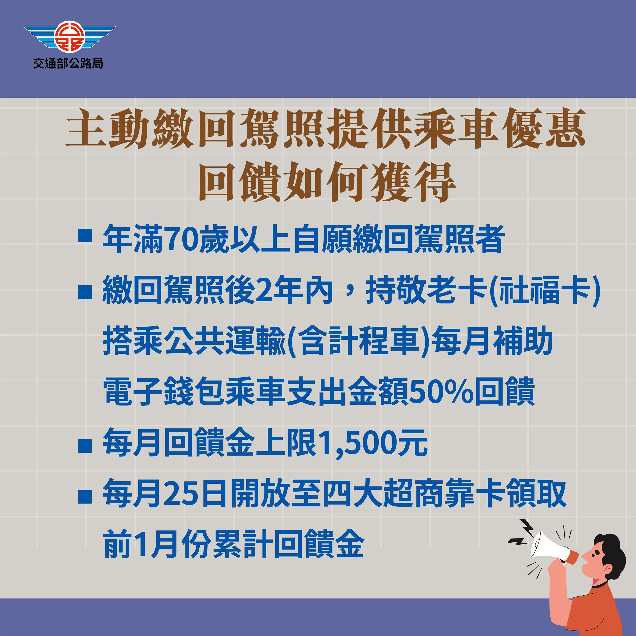 邁向人本交通，駕照制度將進行三大革新。(公路局提供)