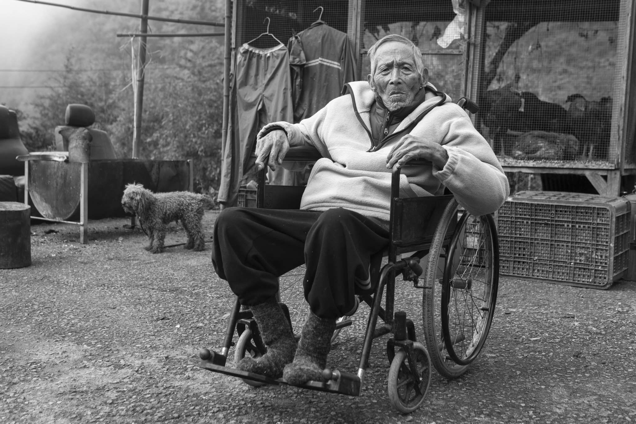 戰爭主題也是黃子明關注的焦點。圖為泰雅族台籍日本兵李勝文，曾為司馬限部落頭目，被日本政府強制剜刮紋面去當日本兵。(黃子明提供)