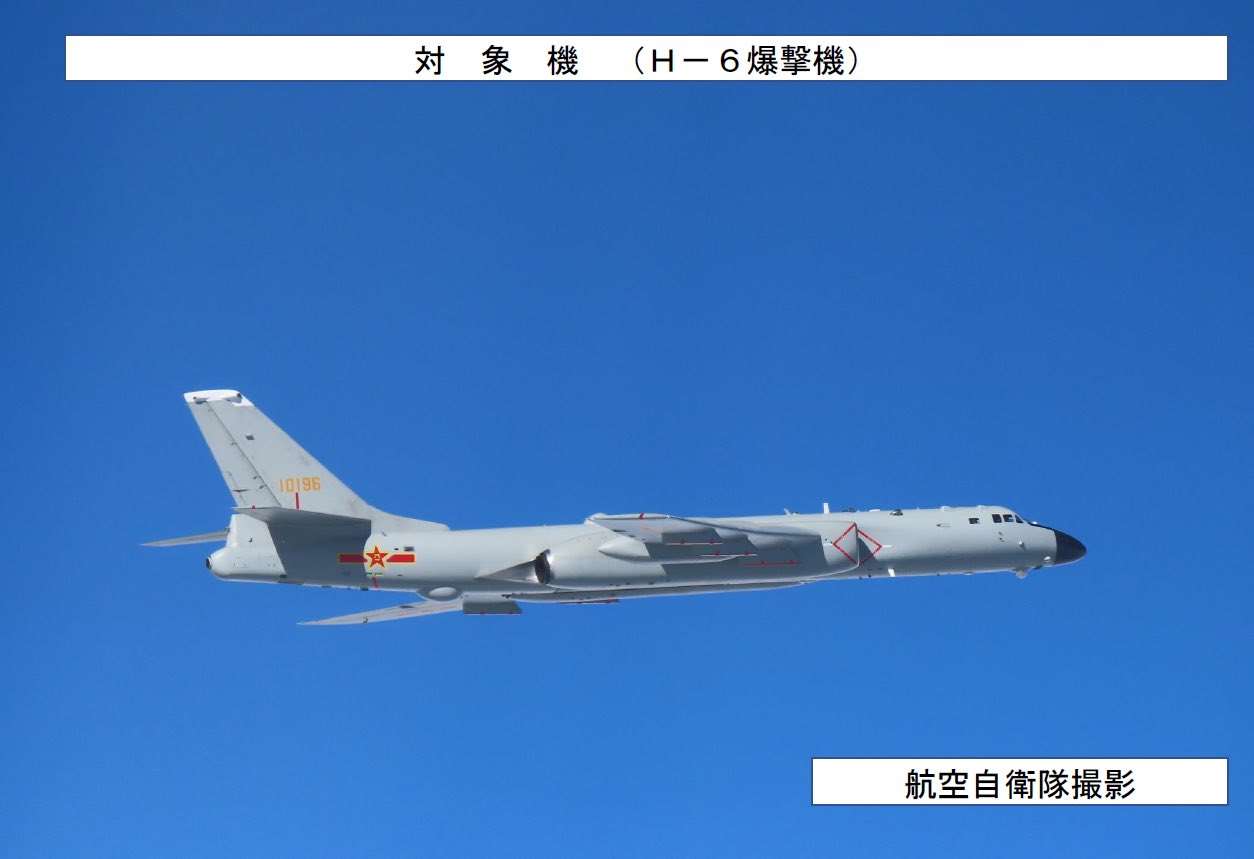 中國轟-6(H-6)轟炸機。(圖:X@shinjirokoiz)