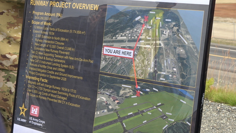 愛爾門道夫與李查遜聯合基地跑道擴建是美國太平洋空軍有史以來最大的建設項目之一，預計2026年9月完工。圖為擴建計畫概覽。攝於7月29日。