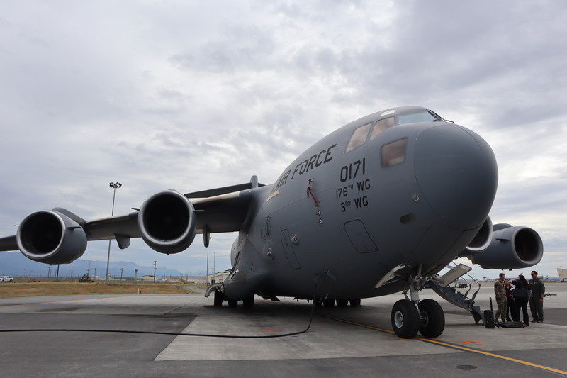 C-17 運輸機為美國空軍的主力大型運輸機之一。攝於7月29日。