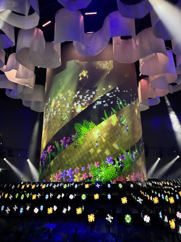 台灣在大阪世博推出的TECH WORLD館入圍「世界博覽會奧林匹克評選」4大獎項，館內的「生命劇場」
（圖）獲頒最佳展覽或展示獎。（TECH WORLD館提供）