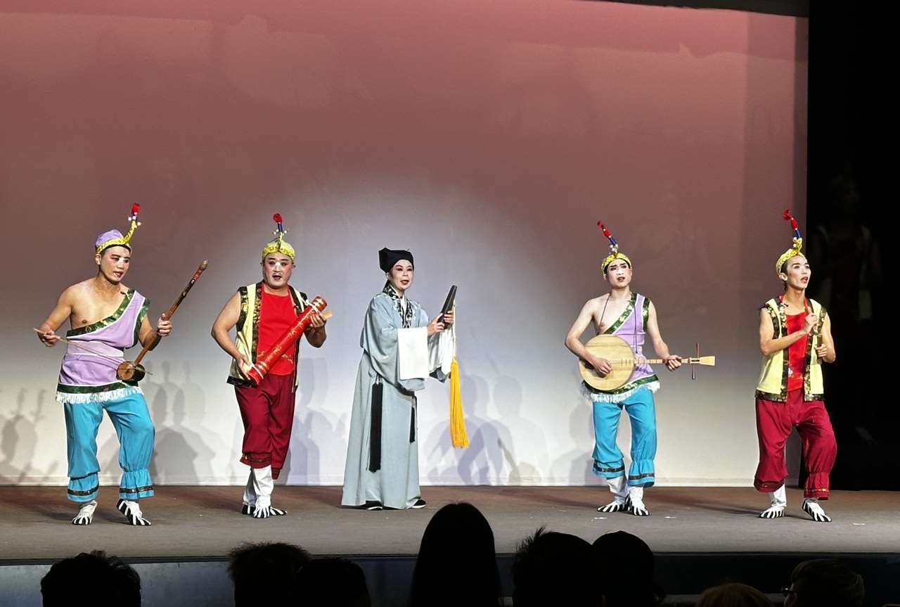 2026台灣戲曲藝術節宣告記者會上江之翠劇場演出片段。(楊雨青 攝)