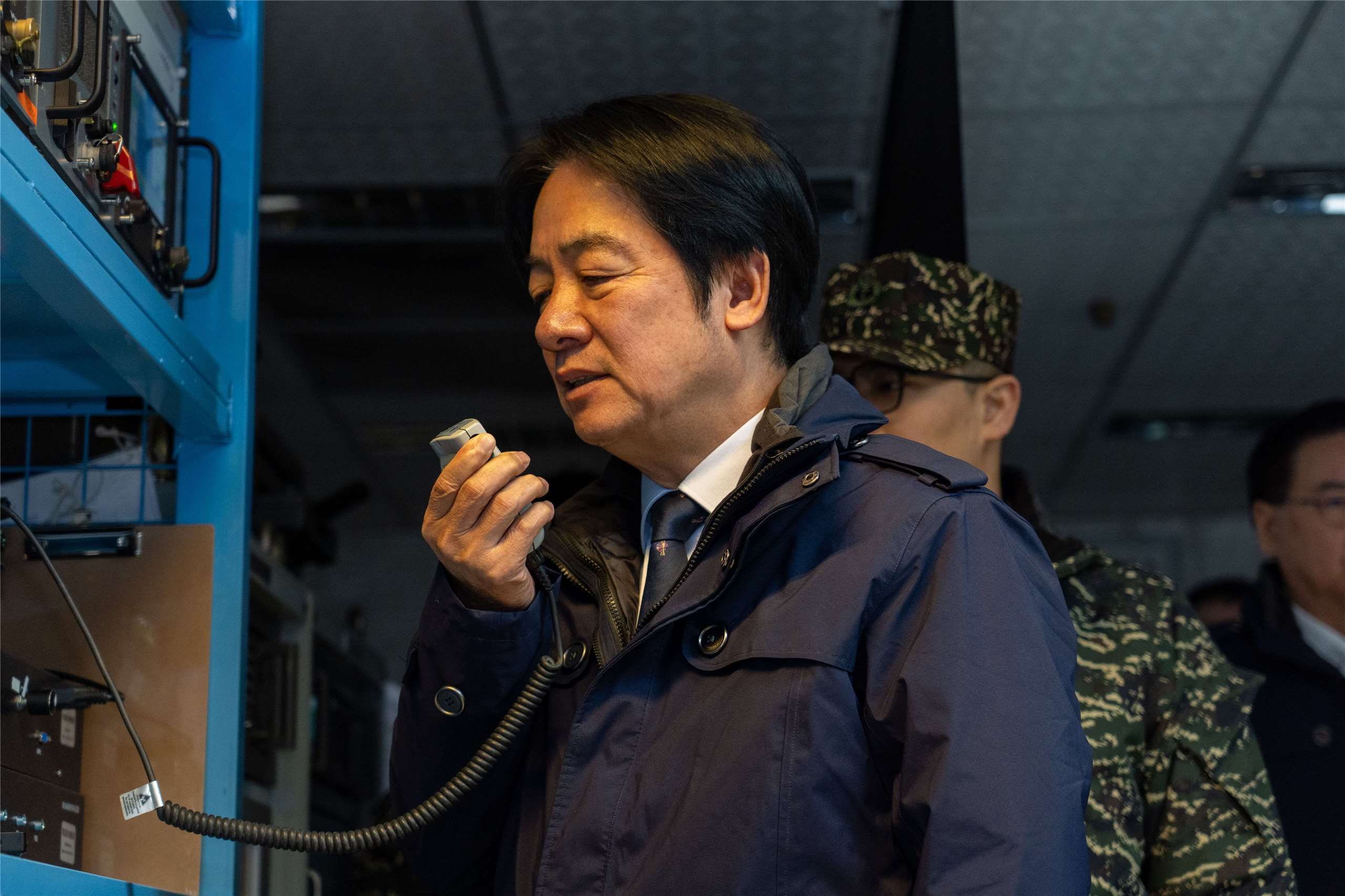 賴清德總統今天(6日)上午前往台中勗勉海軍小雪山雷達站，感謝雷達站官士兵全年無休守護國家。(總統府提供)