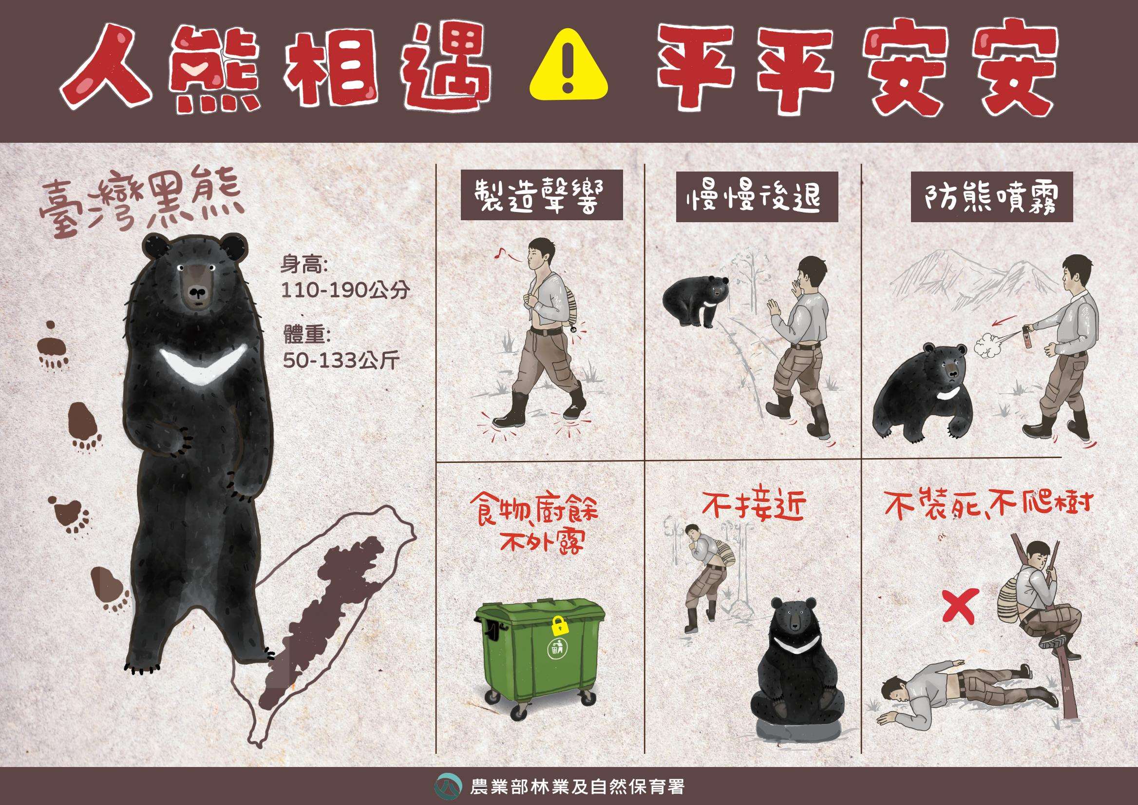 防熊宣導。(圖 : 農業部林業及自然保育署宜蘭分署)