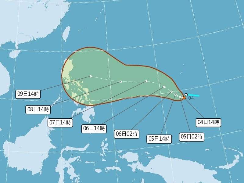 ไต้ฝุ่นฟงวองก่อตัววันนี้ (5 พ.ย.) เส้นทางยังไม่แน่นอน จับตาจะกระทบต่อไต้หวันหรือไม่ (ภาพ CNA)
