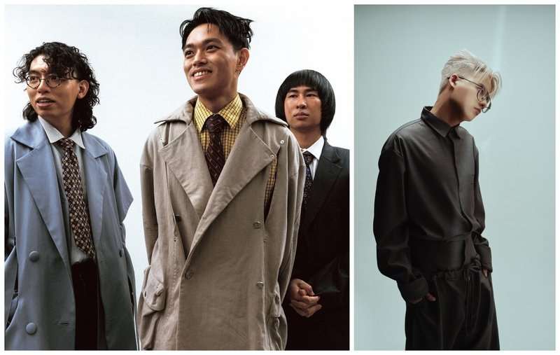 AUTTA (ขวา) แร็ปเปอร์หนุ่มไทยและวง The Chairs จับมือแสดงร่วมกันบนเวทีประกาศรางวัล GIMA ครั้งที่ 16 (ภาพจาก B'in Live)