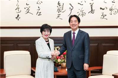 ปธน.ไล่ชิงเต๋อ ให้การต้อนรับอดีตประธานวุฒิสภาญี่ปุ่น หวังไต้หวันญี่ปุ่นกระชับความสัมพันธ์ให้แน่นแฟ้นยิ่งขึ้น เพื่อประโยชน์ร่วมกันของทั้งสองฝ่าย