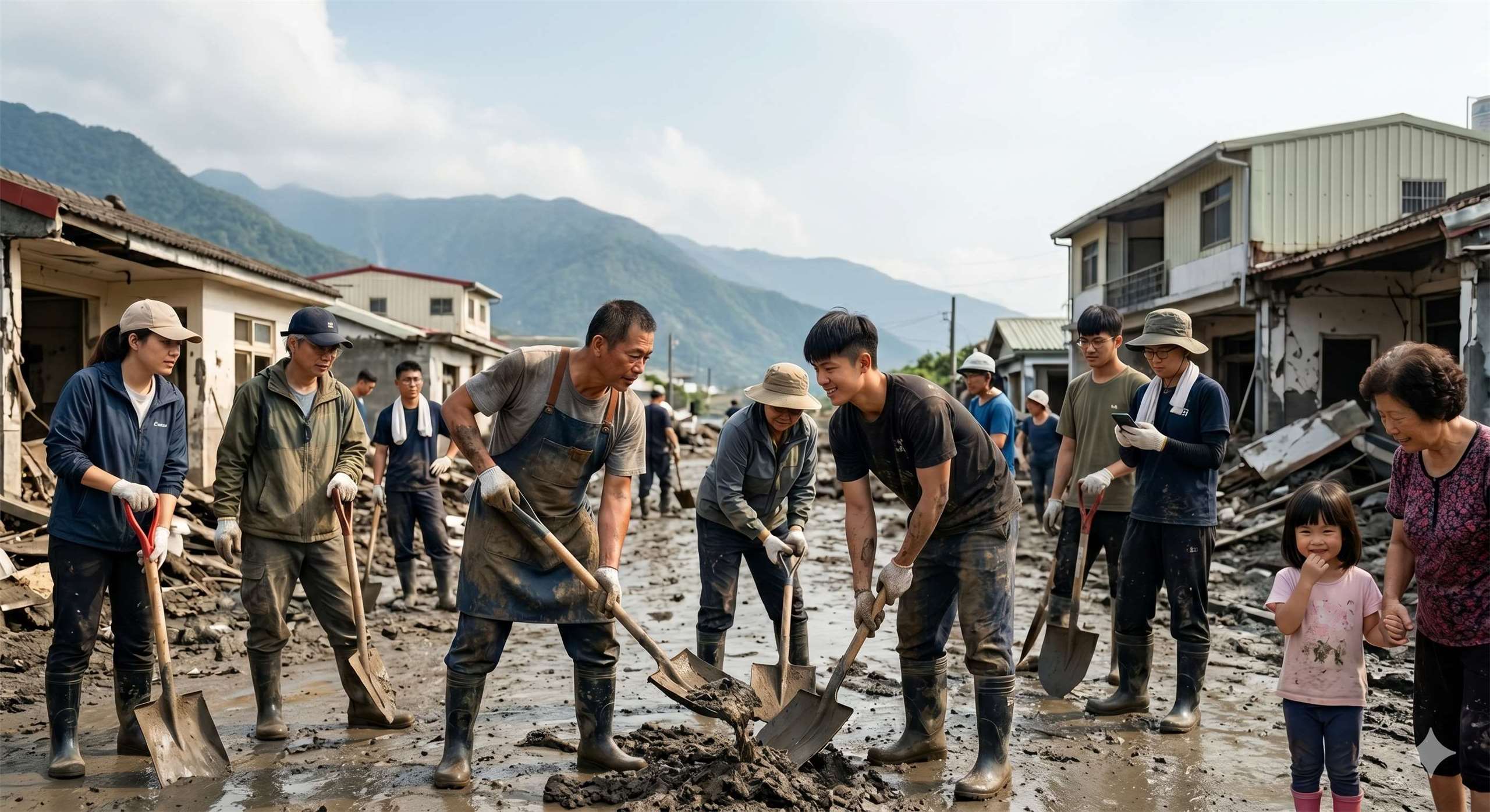 เรื่องราวของเหล่า “ซูเปอร์พลั่วแมน” ผู้กลายเป็นฮีโร่ไร้ชื่อเสียงในฮัวเหลียน หลังภัยพิบัติใหญ่ หลายคนสงสัยว่าพวกเขาเกิดขึ้นมาได้อย่างไร? แต่คำตอบกลับเรียบง่ายกว่าที่คิด (ภาพจาก AI)