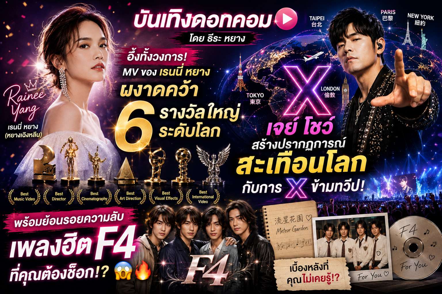 อัพเดตทุกความเคลื่อนไหว เจาะลึกทุกประเด็นร้อนในแวดวงบันเทิงไปกับผม ธีระ หยาง (亓淞) และบันเทิงดอทคอม (娛樂達康) ครับ! (ภาพจาก AI)