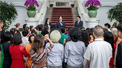 ปธน.ไล่ชิงเต๋อต้อนรับผู้ตั้งถิ่นฐานใหม่ ย้ำไม่ว่าจะมาไต้หวันก่อนหรือหลัง ทุกคนควรได้รับการดูแลอย่างทั่วถึง (ภาพจาก พรรค DPP)