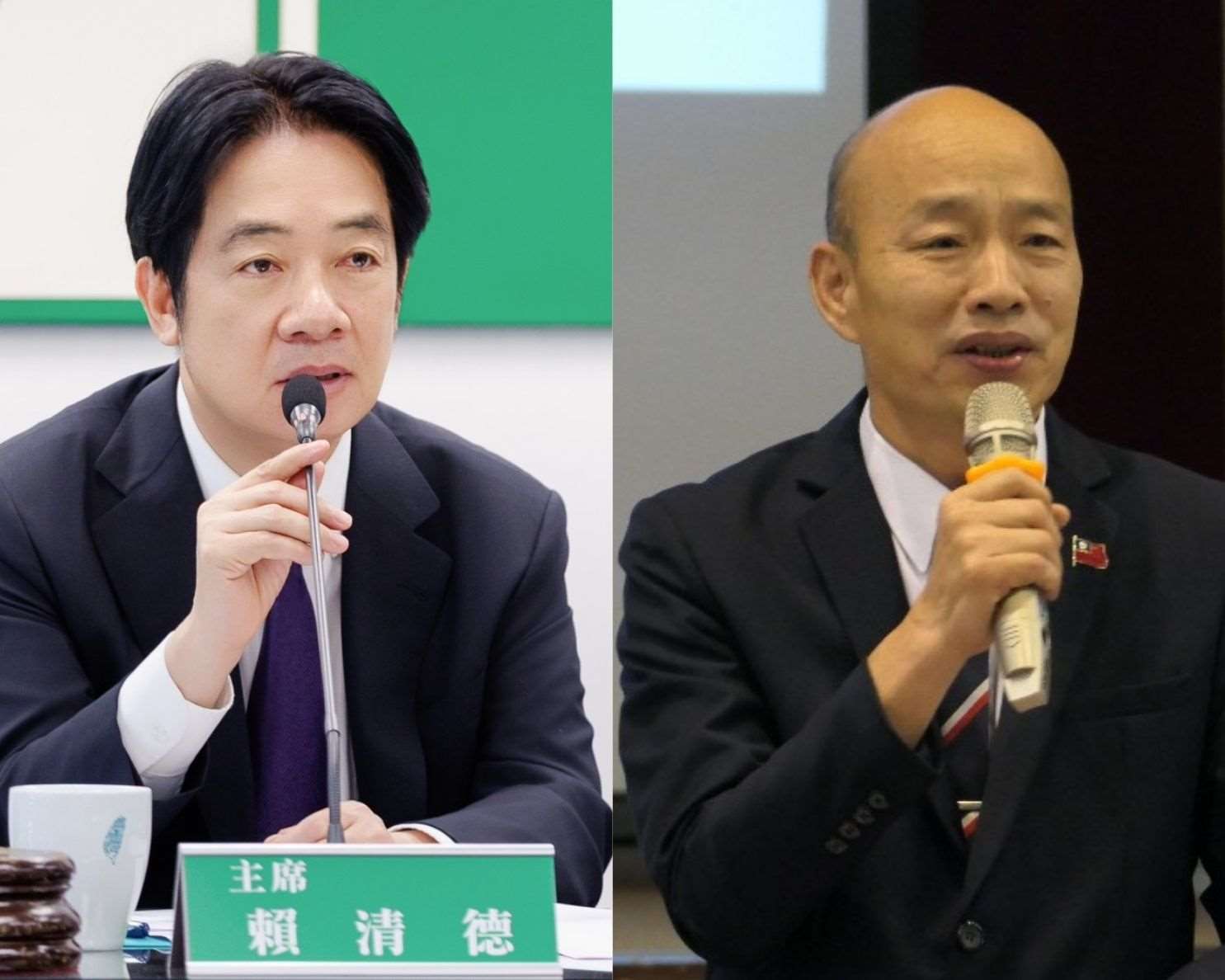 Фотоколаж: президент Лай Цінде (зліва) та спікер Законодавчого юаня Хань Ґоюй (справа). (DPP; Чжао Ваньчунь/趙婉淳)