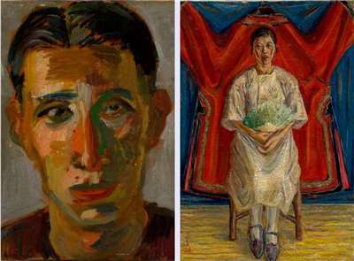 «Автопортрет» та «Портрет дружини» Ченя Чжиці. (Фото: NTMoFA)