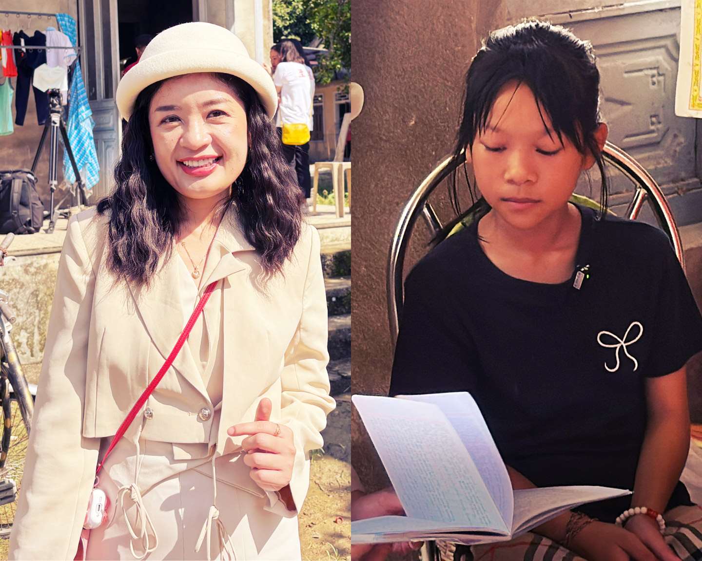 Thuận Thiên (trái) và Quỳnh Trâm (phải).   (Ảnh: Lệ Phương)