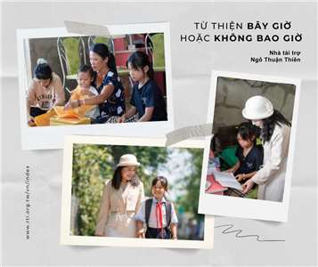 Thuận Thiên và gia đình bé Quỳnh Trâm.   (Ảnh: Lệ Phương)