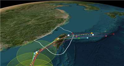 Đường đi dự kiến của bão Fung-wong. (Ảnh: Trung tâm Công nghệ phòng chống và cứu hộ thảm họa quốc gia)