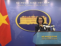 Người phát ngôn Bộ Ngoại giao Việt Nam bà Phạm Thu Hằng. (Ảnh: CNA)