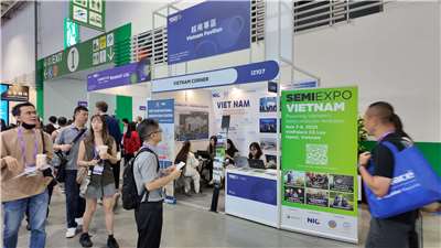 Gian hàng Việt Nam tại Triển lãm Bán dẫn Quốc tế Đài Loan 2025 (ảnh: TT)