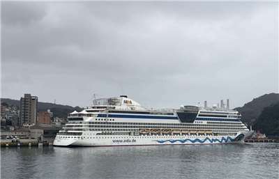 Du thuyền quốc tế AIDA Cruises lần đầu cập cảng Cơ Long vào 23/01/2026 (Ảnh: Công ty Cảng vụ Đài Loan)