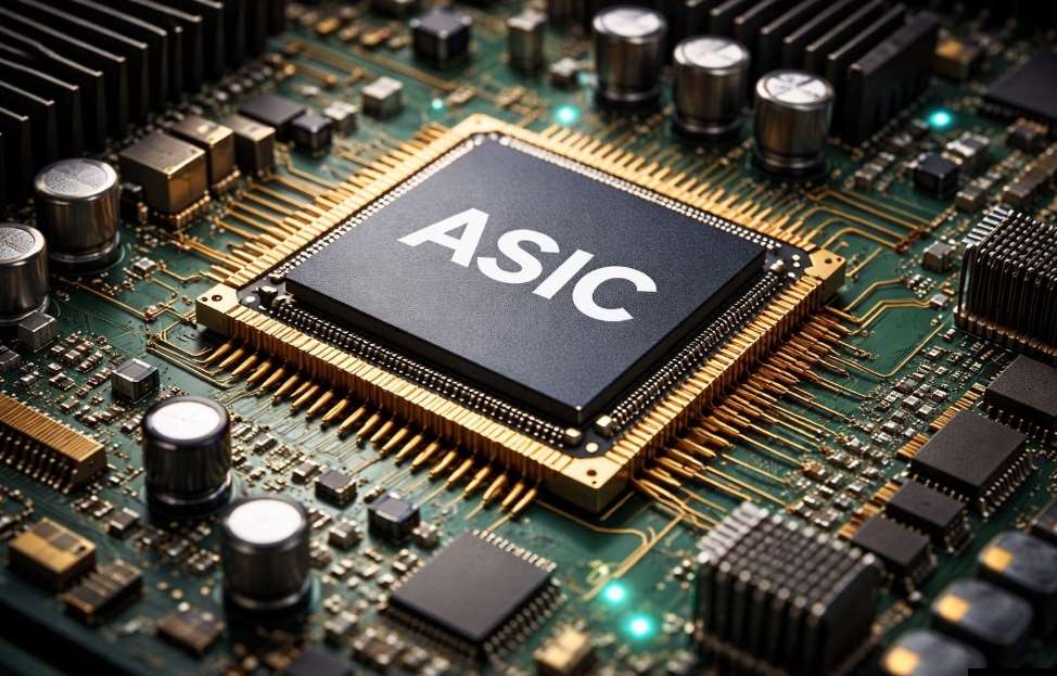 ASIC là viết tắt của Application-Specific Integrated Circuit (Mạch tích hợp chuyên dụng), là một loại chip được thiết kế riêng theo yêu cầu. (Hình minh họa/Được tạo bởi AI)