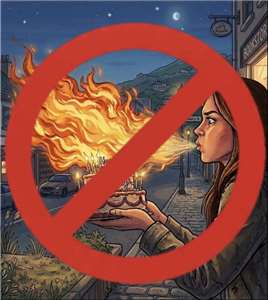 Mạng xã hội lan truyền trend phun lửa mừng sinh nhật, Sở PCCC: Cảnh báo hành vi nguy hiểm cấm bắt chước. (Ảnh Sở PCCC)