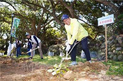 Huyện Tân Trúc hàng năm đều trồng cây xanh nhằm giảm lượng khí thải carbon và làm đẹp cảnh quan của huyện. (Ảnh: CNA)