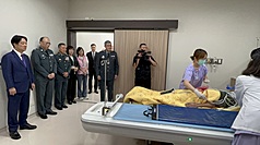 Tòa nhà cấp cứu Bệnh viện Tổng hợp Quân đội Đào Viên khánh thành, Tổng thống hi vọng có thể nâng cao chất lượng y tế, phục vụ cả quân và dân. (Ảnh: CNA)