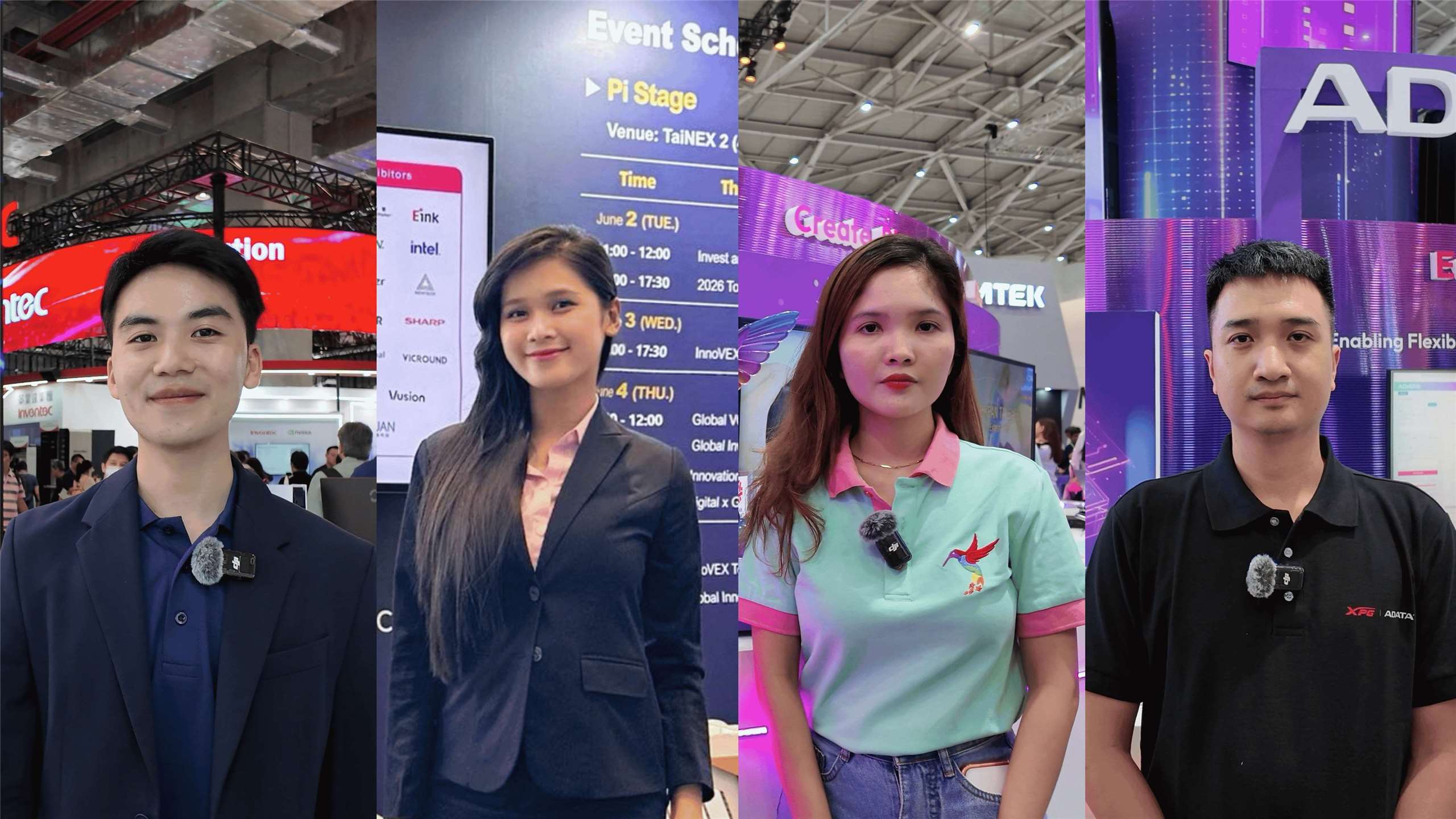 Người Việt trẻ nói gì về Computex 2026 (ảnh từ trái qua: Gia Huy, Hoa Tiên, Thủy Tiên, Tuấn Anh)