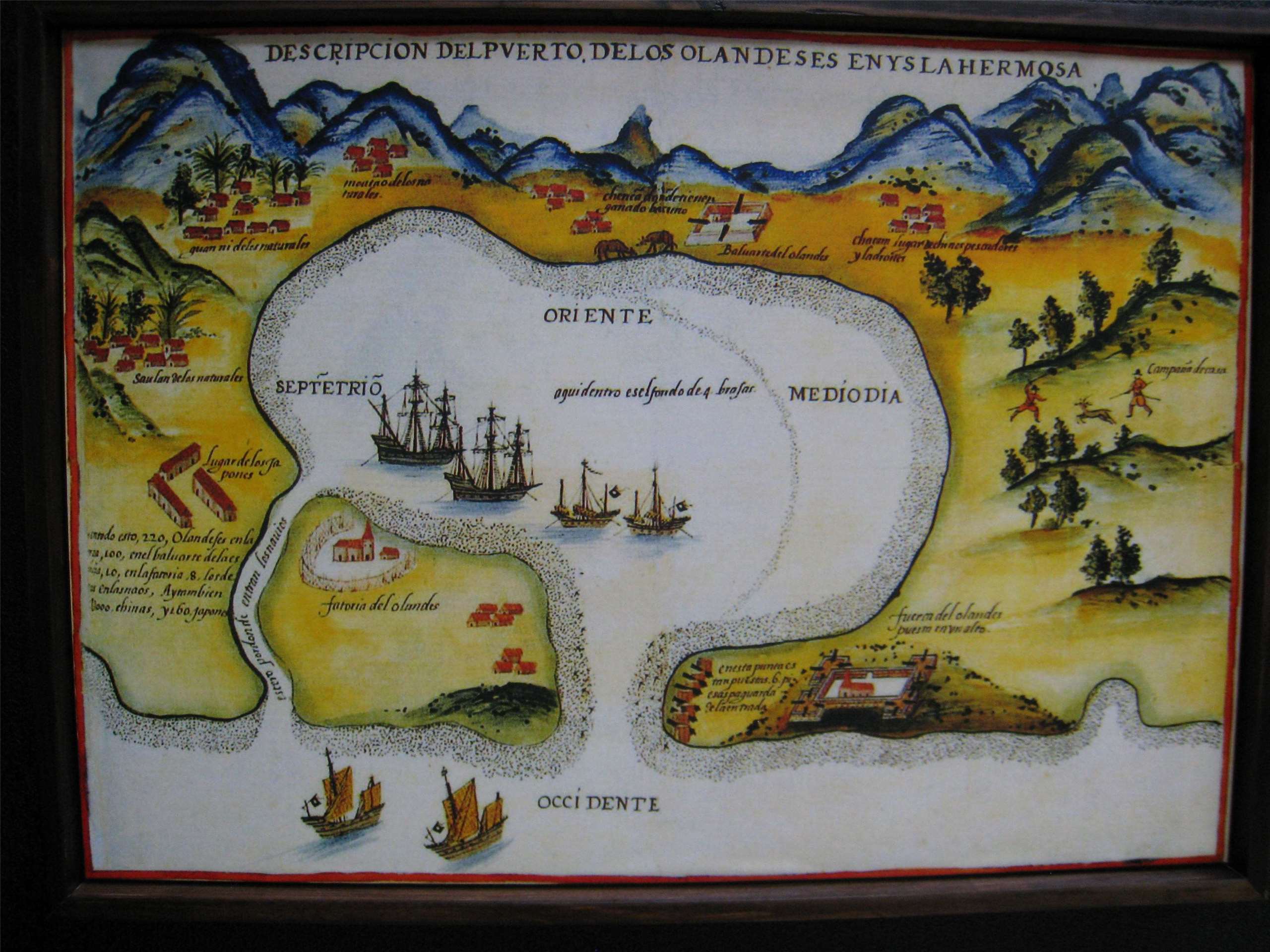 "Bản đồ cảng Đại Viên" do Pedro de Vera, một người Tây Ban Nha ở Manila đã vẽ vào năm 1626 dựa trên các thông tin thu thập được. Đến thế kỷ 18, người Tây Ban Nha tiếp tục vẽ lại, tạo nên bản đồ như ngày nay (Ảnh: Wikipidia)