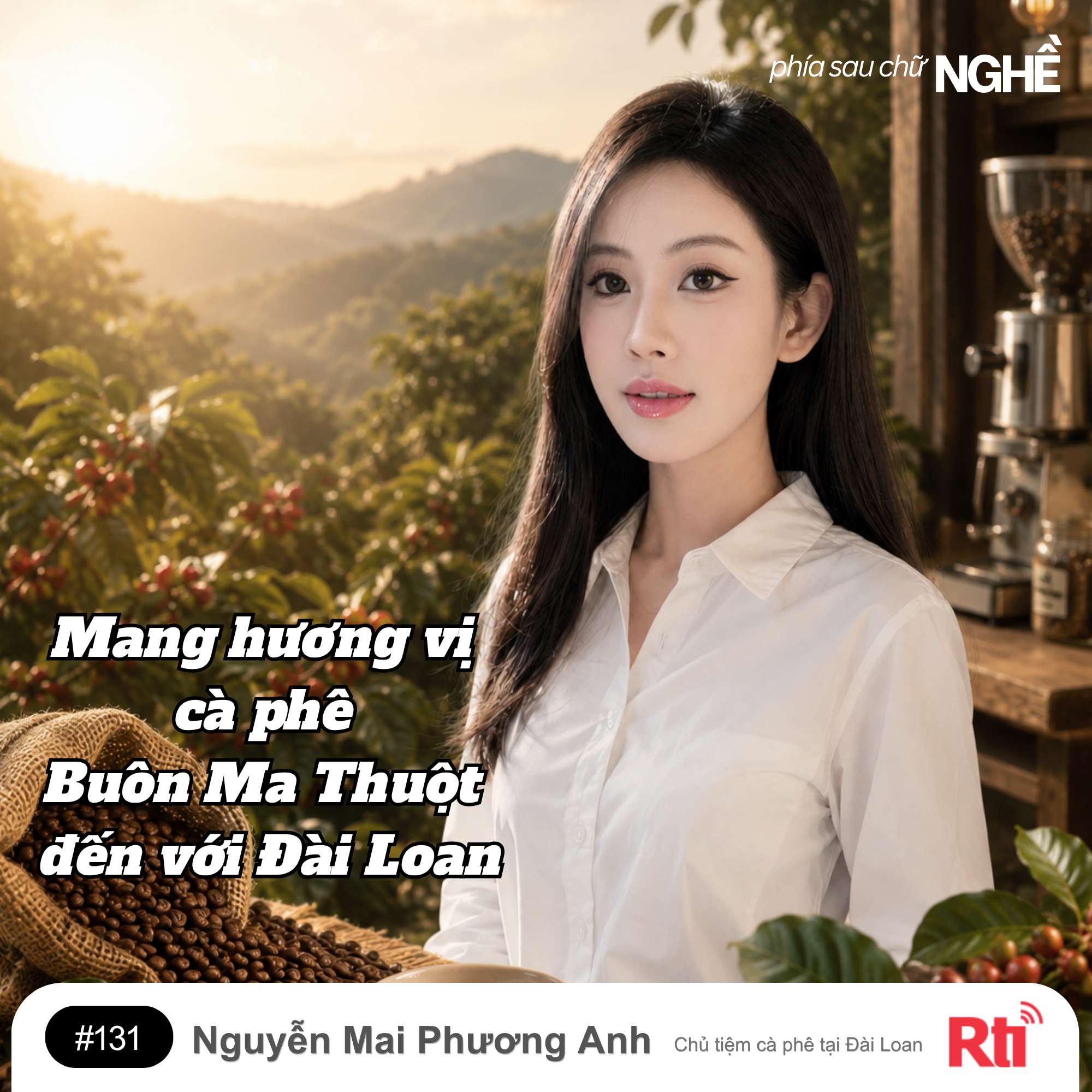 Chị Nguyễn Mai Phương Anh, chủ tiệm cà phê hương vị Việt Nam tại Đài Loan. (Ảnh: Nhân vật cung cấp)