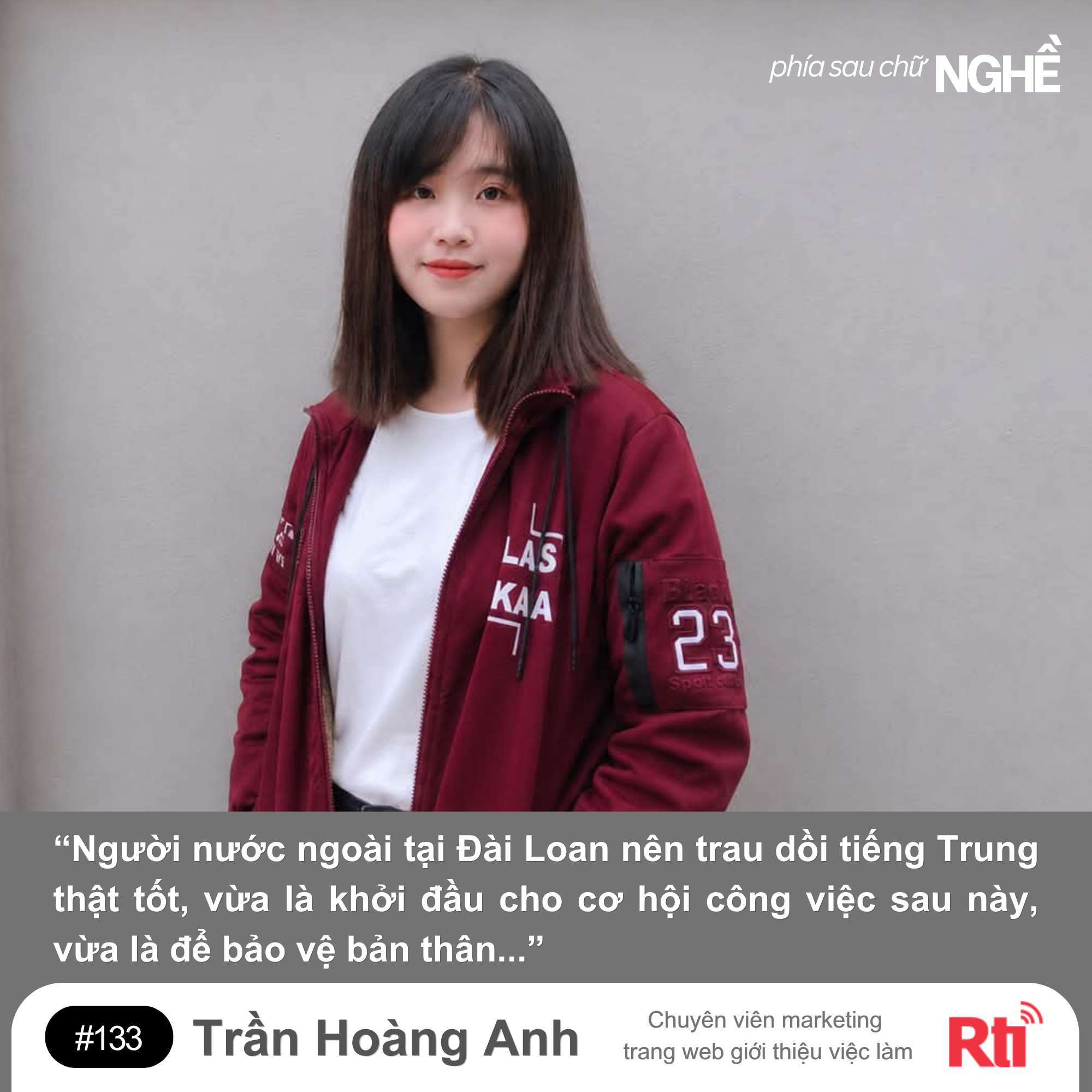 Trần Hoàng Anh - Chuyên viên marketing trang web việc làm miễn phí dành cho người Việt Nam tại Đài Loan. (Ảnh: Nhân vật cung cấp)