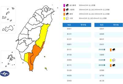 Sở Khí tượng Trung ương phát cảnh báo mưa cực to tại khu vực phía Đông và bán đảo Hằng Xuân ( Sở Khí tượng Trung ương cung cấp)